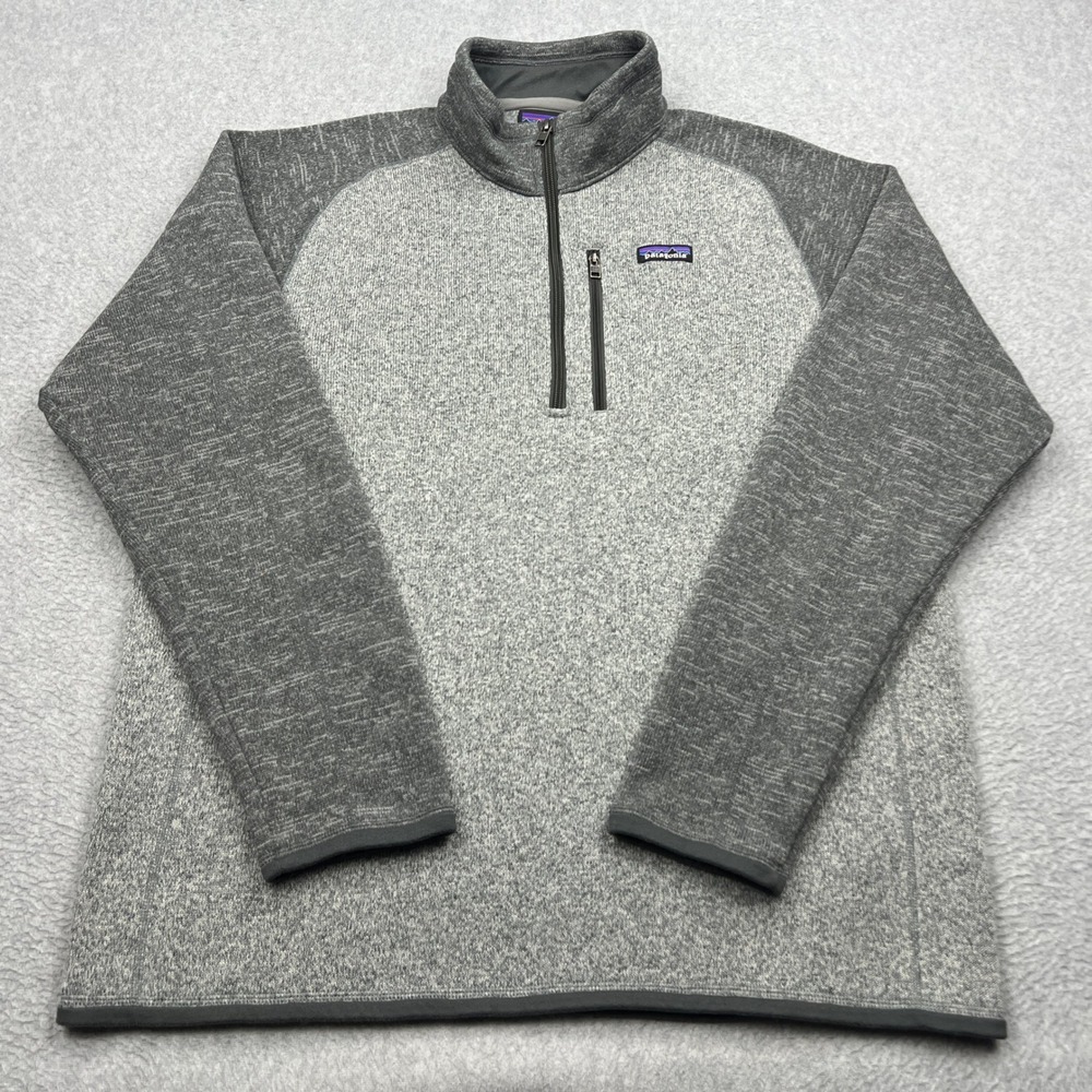 Patagonia Better 1/4 Zip Fleece Mens XL Nickel/Forge Gray Sweater Pullover 25523
